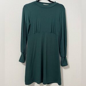 LUSH Long Sleeve Mini Dress Green size Medium